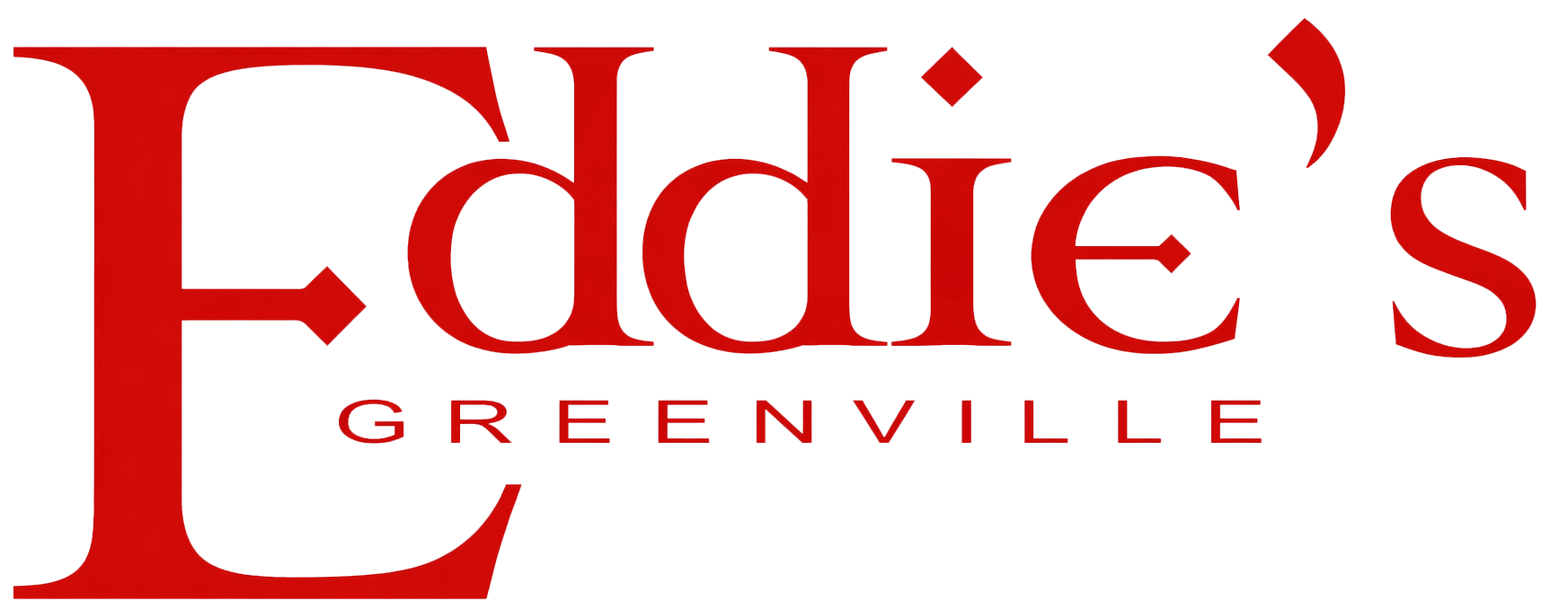 Eddie's Greenville restaurant menu featuring Mexican dishes - enchiladas with red sauce, cheese, lettuce on white plates