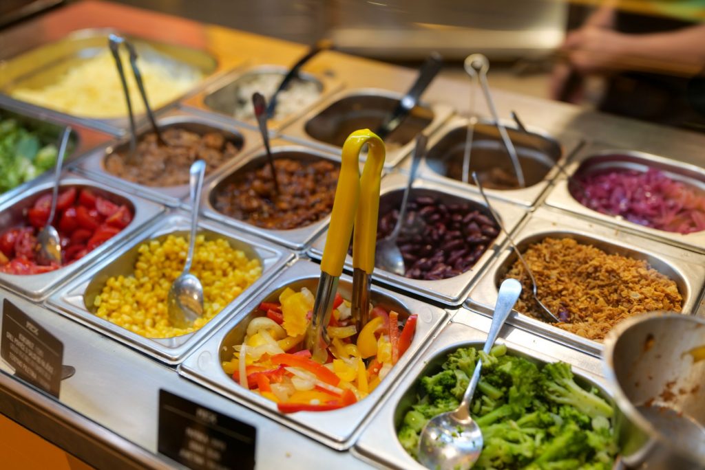 Vibrant selection of fresh ingredients at a buffet in Zagreb, perfect for a healthy meal.